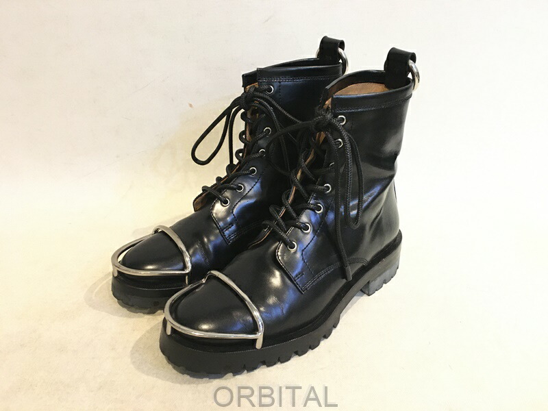 【中古】二子玉)alexanderwang アレキサンダーワン レザーレースアップブーツ 定価130,900円 ショートブーツ レディース 36 23cm