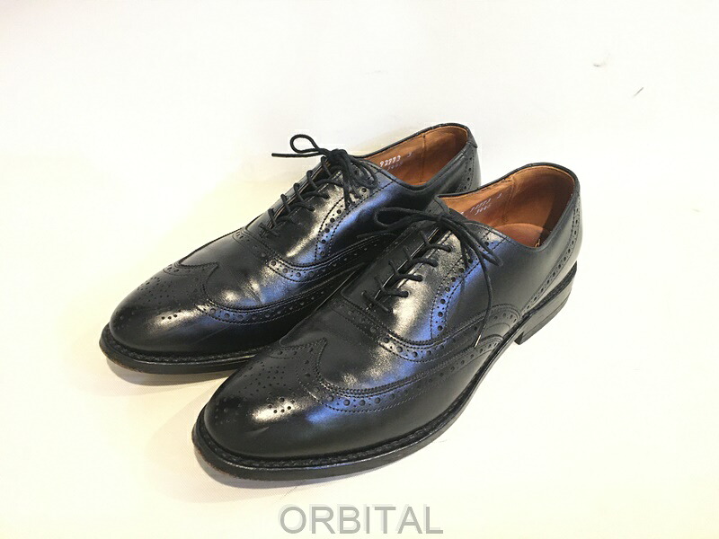 【中古】二子玉)アレンエドモンズ Allen Edmonds ケンブリッジ CAMBRIDGE BLACK ウィングチップシューズ 定価20万位 メンズ 9 27cm