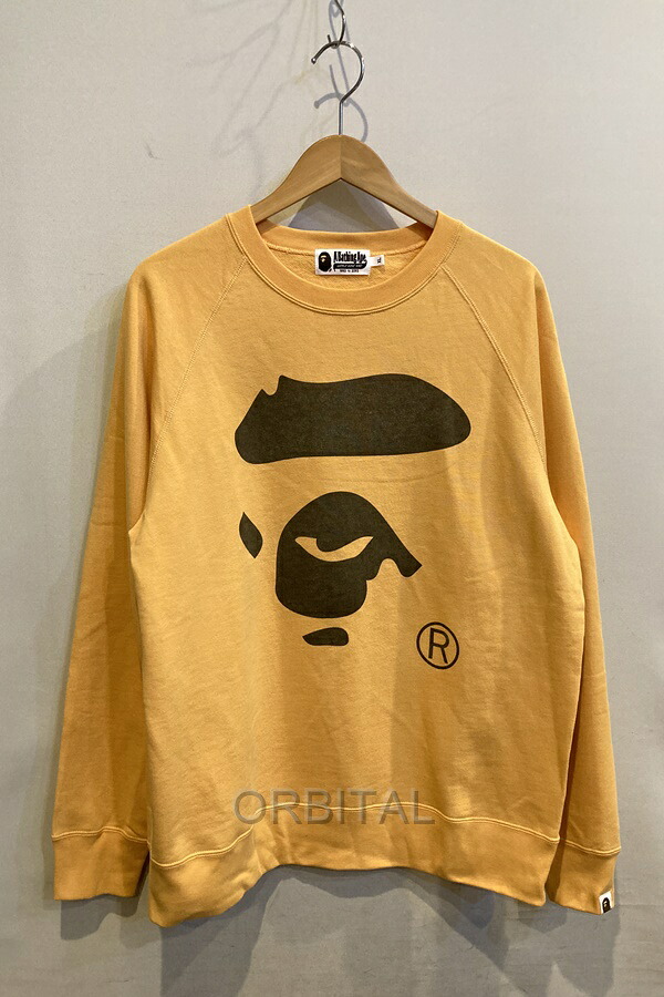 【中古】双生子玉)A BATHING APE アベイシング エイプ 25SS APE FACE CREWNECK SWEATSHIRT トレーナー 必要経費26,400円 XL 美品