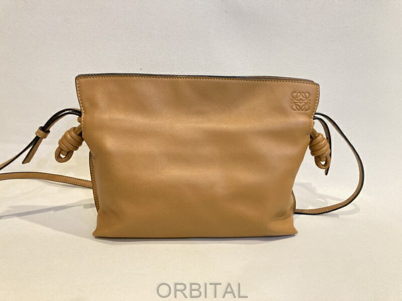 【中古】双生児玉)ロエベ LOEWE フラメンコクラッチペダル ミニ ナパカーフ 通貨価値360,800円 ショルダーバッグ ウォーム乾荒原  良品