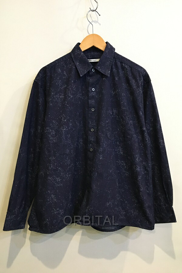 【中古】二子玉) uniform experiment ユニフォームエクスペリメント 25SS INDIGO PRINT DRAWCORD SHIRT ドローコードシャツ ※サンプル