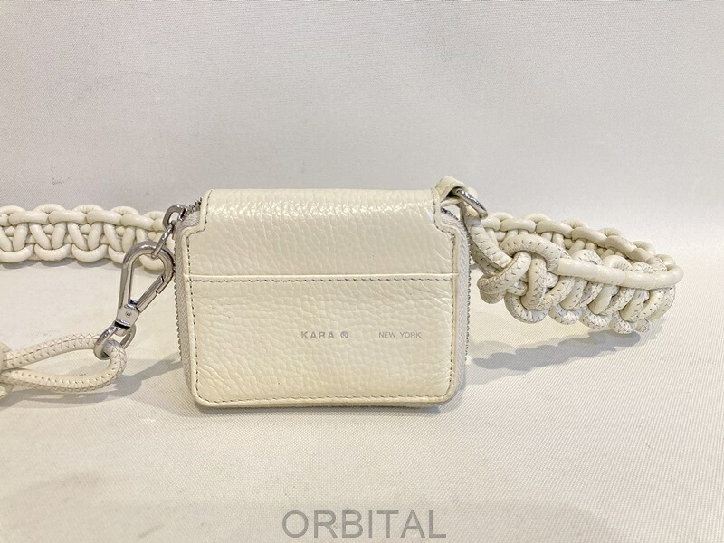 【中古】双生子玉) KARA ハラ COBRA BIKE WALLET コブラバイクウォレット 紙入れ リフレクターショルダーストラップ 白いこと NY発ブランド名