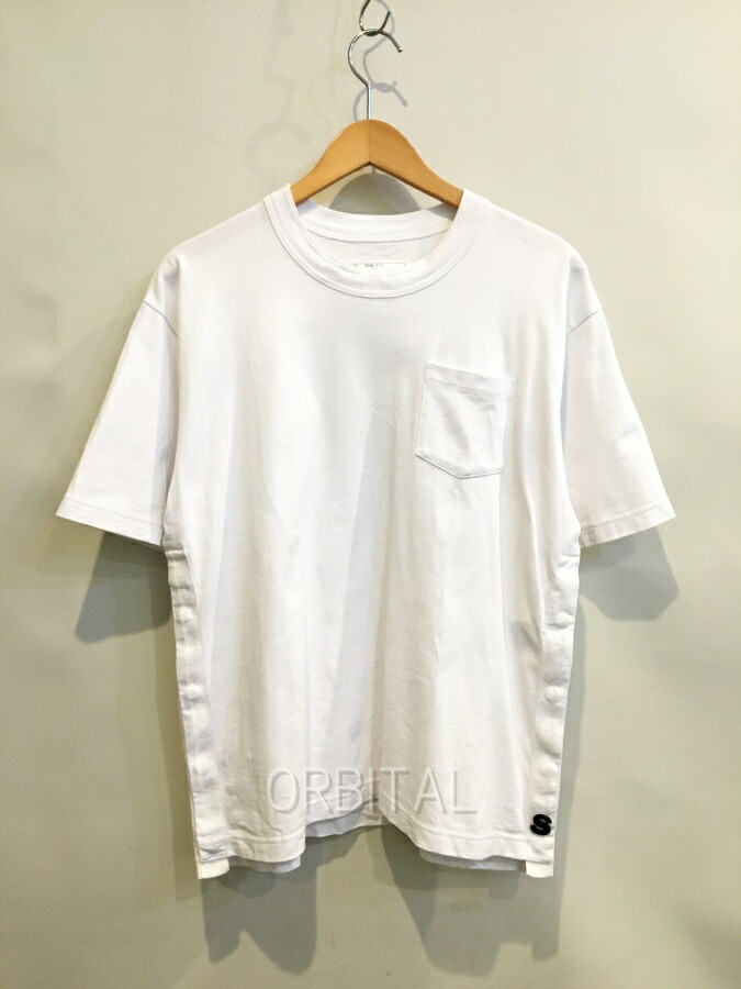 【中古】二子玉) sacai サカイ Cotton Jersey T-Shirt コットンジャージー Tシャツ 定価39,600円 ポケット SCM-073 白 メンズ 39,600円