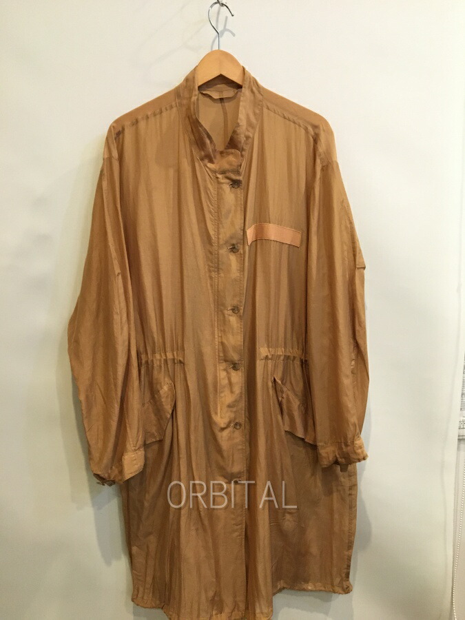 【中古】二子玉) FUMIE\u003dTANAKA フミエタナカ コットンシルクモッズコート ロング ブラウン 茶色 レディース 2 ※薄シミ有