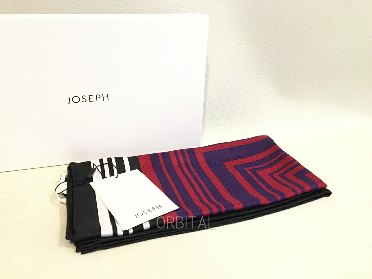 【中古】双生子玉)JOSEPH ジョゼフ 未当て嵌める 地絹えり巻き  Chilie 必要経費27,500円 60×60糎 縞模様 サクラ色サクラ色 JF009630