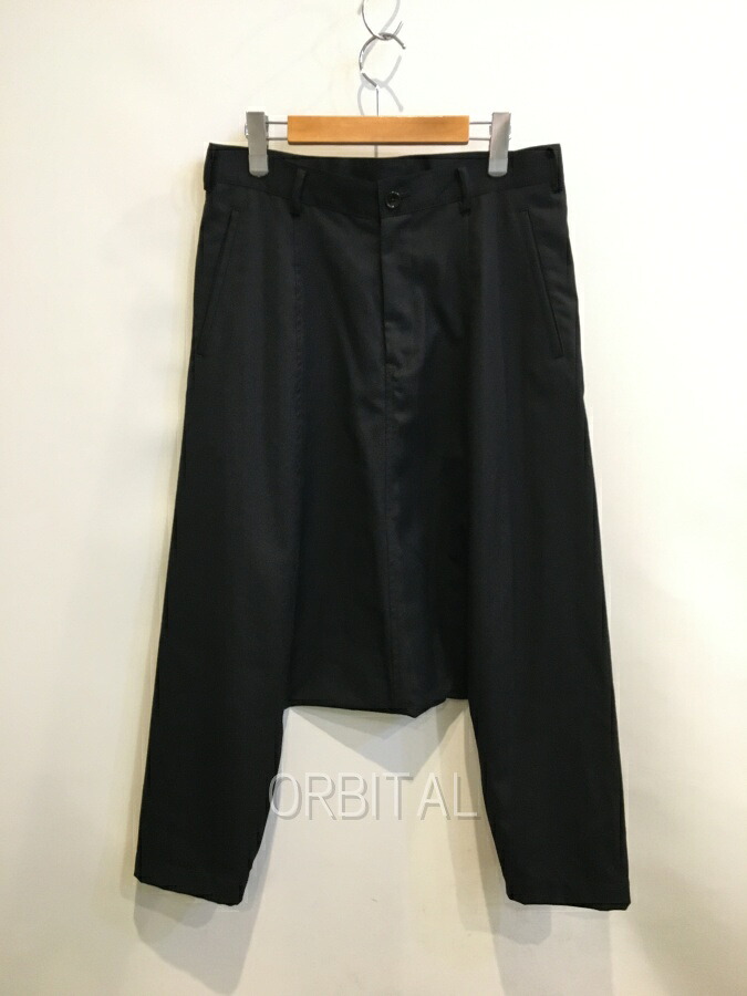 【中古】双生子玉) BLACK COMME des GARCONS ブラックコムデギャルソン ウールサルエルパンツ 1C-P008 黒いこと 黒 AD2014 メンズ S
