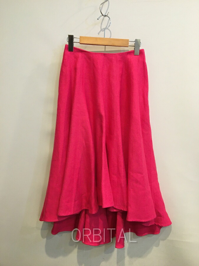 【中古】双生児玉) MADISONBLUE マディソン青色 PANEL FLARE SKIRT LINEN TWILL リネン ダイアログボックス太陽フレア スコート MB201-6025 サクラ色 00 美品