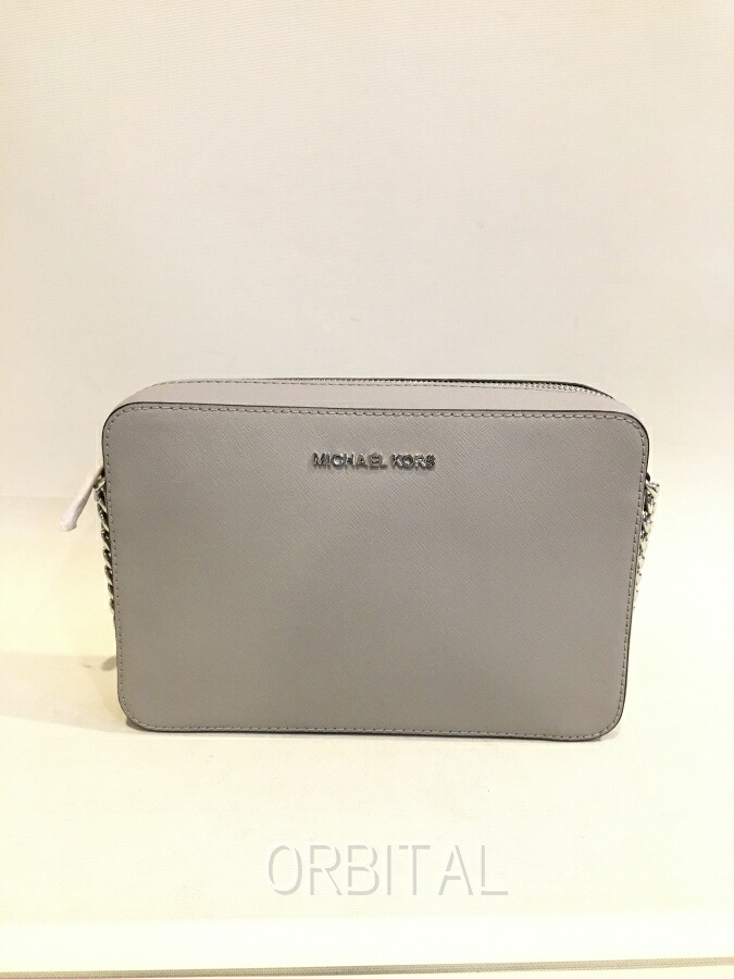 【中古】双生児玉) マイケル教科課程 MICHAEL KORS 極美品 レザークロスボディバッグ チェーン店 薄墨色 サフィアーノ 子ウシ