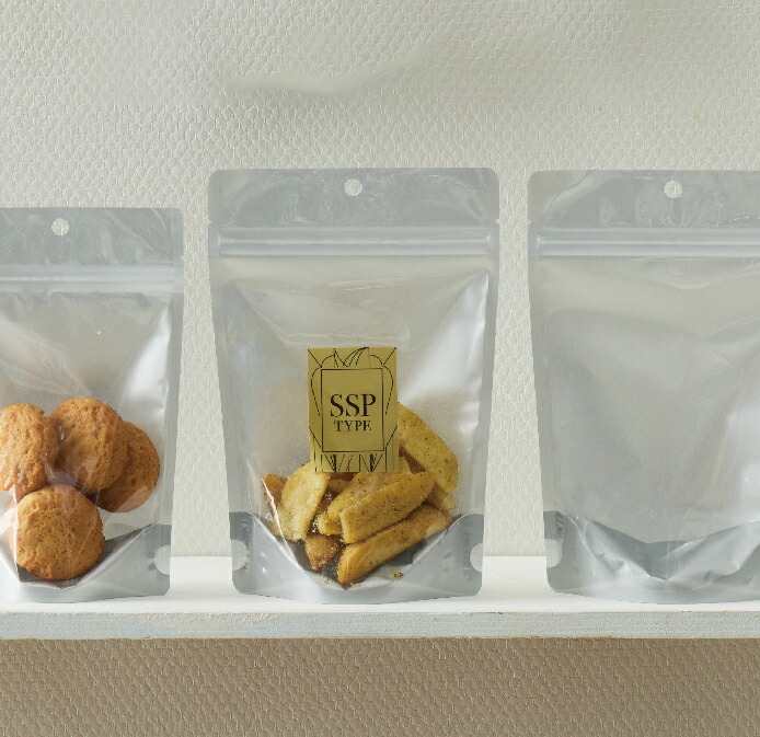 ファスナー付き添い人照明ランプ風呂敷き包み袋 銀 引っ掛かり有 バリアタイプ 食料雑貨類袋 米菓 焼御菓子 乾物 余分の物御菓子等【SSP】