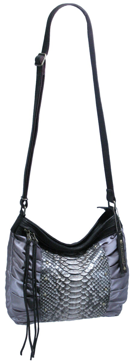 FU-SI FERNALLE -G.B. PYTHON-nylon collection- パイソン（蛇革）&times;ナイロン レディース ポシェット ショルダーバッグ 斜めがけ 本革 日本製 女性用 人気 ブランド 軽い 柔らかい ヘビ 送料無料 代引手数料無料｜vewhouse店