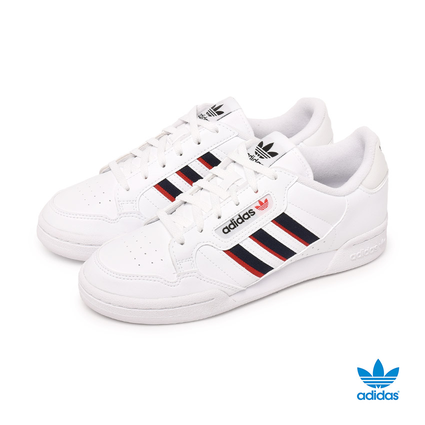 人気ブランドを 楽天市場 アディダス オリジナルス スニーカー レディース Adidas Originals コンチネンタル 80 ストライプス 靴 シューズ 通勤 通学 ローカット おしゃれ ブランド カジュアル ロゴ トレフォイル スポーツ ストリート レトロ ホワイト 白 ネイビー