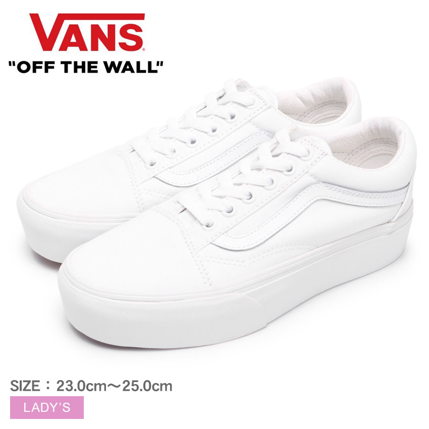 ▼今だけポイント5倍▼バンズ スニーカー VANS レディース 厚底 ホワイト 白 靴 オールドスクール プラットフォーム シューズ ローカット おしゃれ 大人 人気 スケートブランド スケーター 定番モデル ローテク ヴァンズ OLD SKOOL PLATFORM VN0A3B3UW00画像