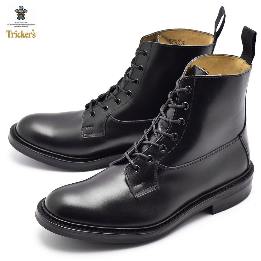 かわいい ブーツ トリッカーズ Trickers ブラック ブランド 紳士 高級 イギリス 革靴 レザー 黒 メンズ ドレスブーツ 5635