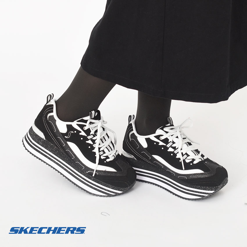 大特価 ディライトフリーハイ ハイライズ Skechers レディース スニーカー 枚数限定300円クーポン配布 スケッチャーズ スポーツmix おしゃれ 黒 厚底 レースアップ レトロ クラシック ブランド カジュアル スポーティ シューズ 靴 Irelso Ir