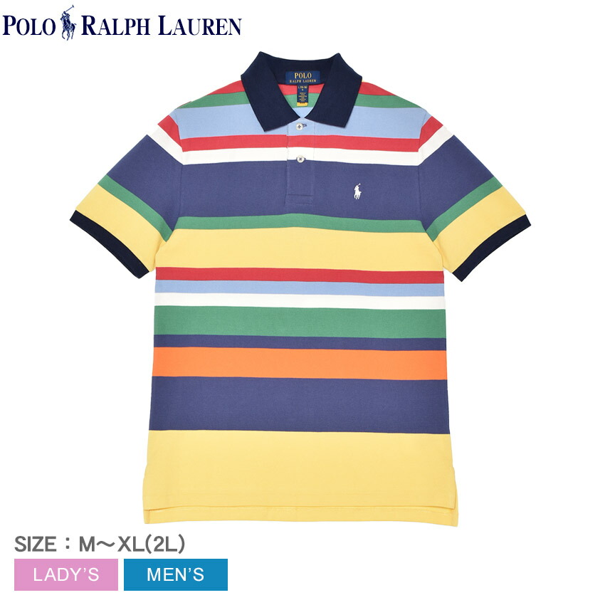 刺繍ロゴPOLO ポロ Ralph Laurenラルフローレン ポロシャツM茶白 POLO RALPH LAUREN ポロ ラルフローレン ポロシャツ ビッグポニー 半袖