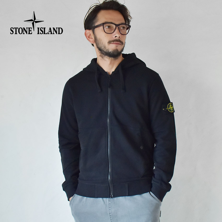 ストーンアイランド　フーディジップアップパーカー　ブラック　S 楽天市場】ストーンアイランド パーカー STONE ISLAND ZIP HOOD