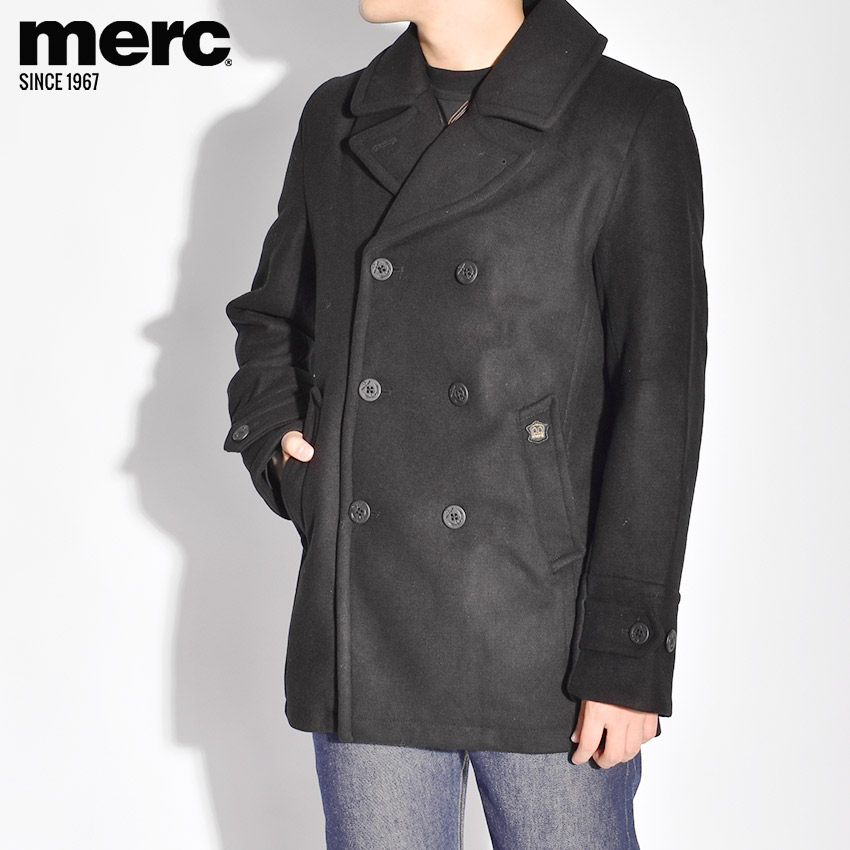 最も優遇 楽天市場 枚数限定300円クーポン対象 メルクロンドン ジャケット Merc ドイル ウール ピーコート Pコート Doyle Wool Peacoat メンズ アウター ウェア シンプル ベーシック ロゴ ブランド プレゼント ギフト 刺繍 定番 クラシカル ポケット ボタン