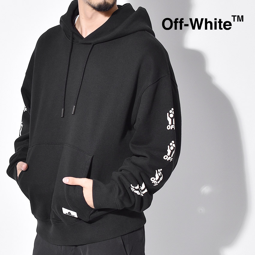 結婚祝い トレーナー 枚数限定 300円クーポン対象 オフホワイト Off White バレンタイン 黒 おしゃれ 長袖 シンプル スウェット パーカー トップス ストリート カジュアル 高級 服 ブランド Ombb037s1900 Hoodie Over Hands フーディー オーバー ハンズ メンズ 袖ロゴ