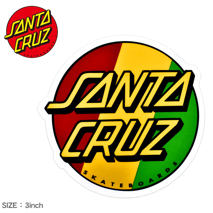 売れ筋がひ！ サンタ クルーズ ステッカー メンズ レディース SANTA CRUZ RASTA DOT STICKER 3IN ロゴ シール スケートボード  スケボー スポーツ アウトドア ストリート おしゃれ デッキ PC スマホケース 車 サンタクルーズ ラスタ qdtek.vn