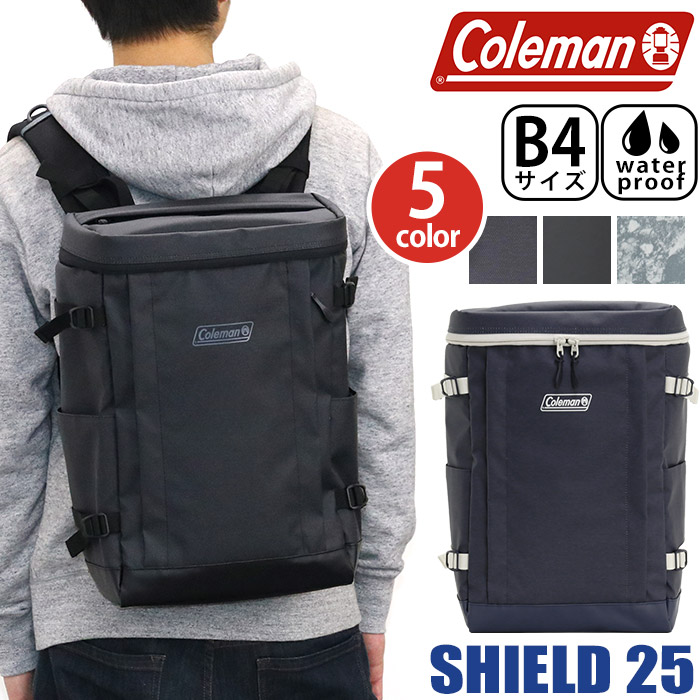 楽天市場 正規品 コールマン Coleman Shield25 シールド25 リュック リュックサック 防災 バックパック デイパック メンズ レディース 男女兼用 通学 通勤 ブラック ネイビー 25l B4 バッグ スーツケース のビアッジョ