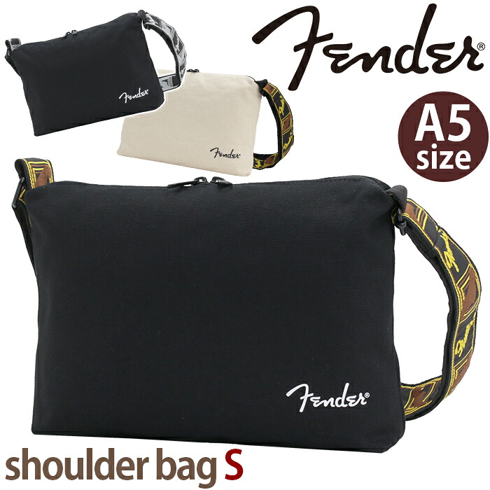 Fender フェンダー ショルダーバッグ メンズ ショルダー S 小さい 肩掛け 斜め掛け ななめ掛けバッグ シンプル カジュアル ロゴ 大人 男性 かっこいい お出掛け 旅行 街用 タウンユース 通勤 通学 スリム コンパクト かばん ミニバッグ 丈夫 黒 ブラック 軽量 A5 950-6005