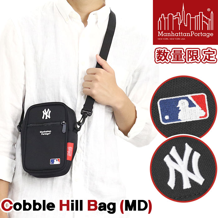 ManhattanPortage マンハッタンポーテージ ショルダーバッグ 限定モデル MLB コレクション 正規品 ショルダー ミニショルダー バッグ 斜め掛け サブバッグ メンズ レディース ブラック A6 Cobble Hill Bag (MD) MLB YANKEES MP1436MLBYANKEES 7,838円