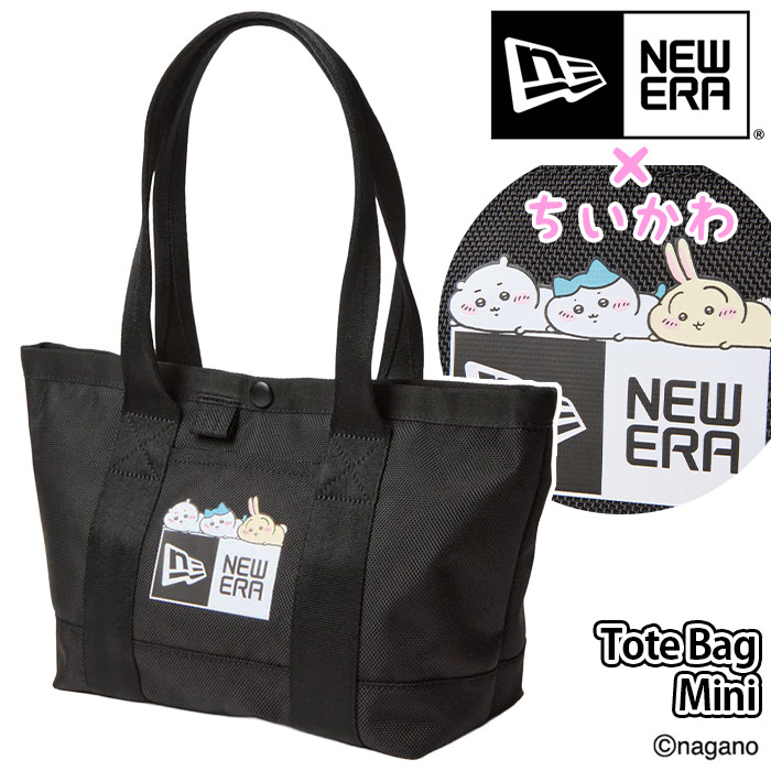 NEW ERA ニューエラ ちいかわ トートバッグ ミニ ハチワレ うさぎ 正規品 ミニトート メンズ トート バッグ ミニトートバッグ ランチトート 小さめ 大人 カジュアル 街用 男子 ブラック 黒 A5 6L おしゃれ 軽量 お出かけ 旅行 Tote Bag Mini