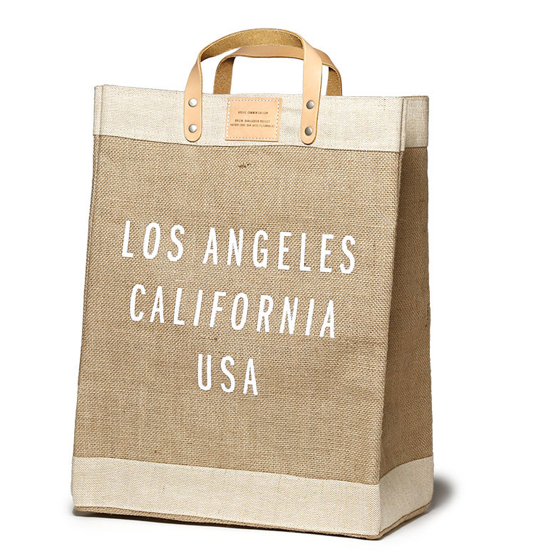 Apolis Jute Tote Bag Size Grain Los Angels Market Ping Eco
