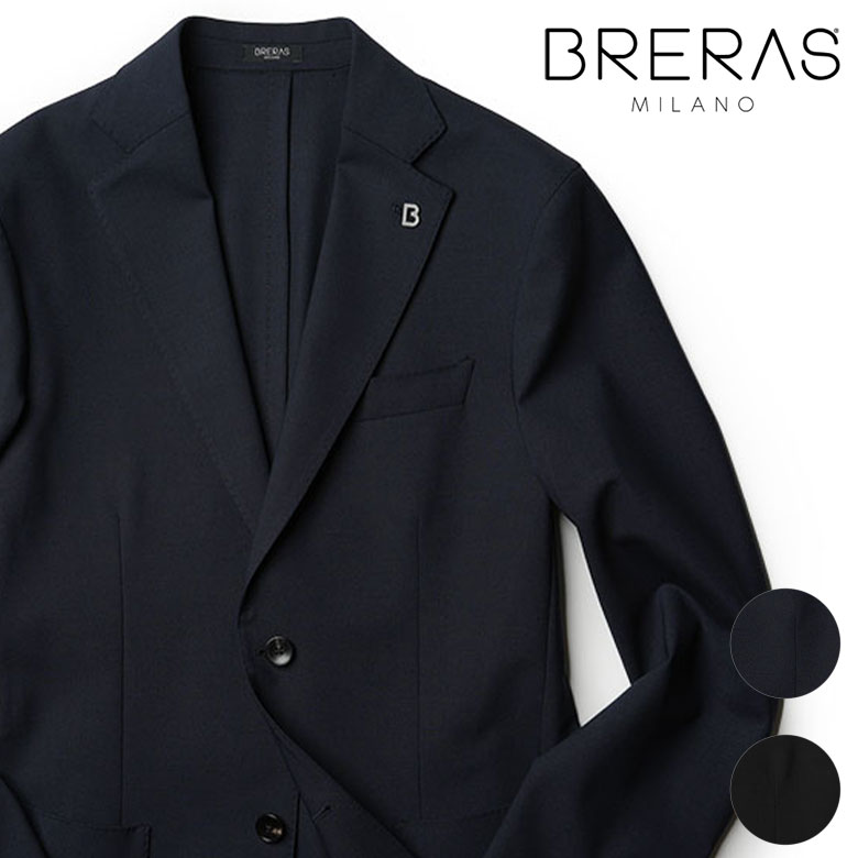 新品 (訳あり) イタリア生地 ２ボタンホップサップ ブラック ジャケット breras-b_top.jpg