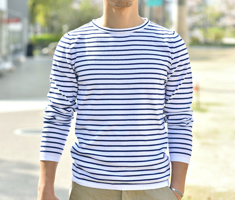 交換無料 ボーダー ニット バフィー ボートネック 送料無料 あす楽対応 レ15 メンズ イタリア製 コットン サマーニット ハイゲージ Bafy バスクシャツ ニット セーター Zverse Com