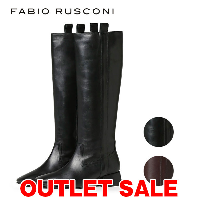 FABIO RUSCONI スクエアトゥロングブーツ ○ファビオルスコーニ FABIO RUSCONI スクエアトゥロングブーツ