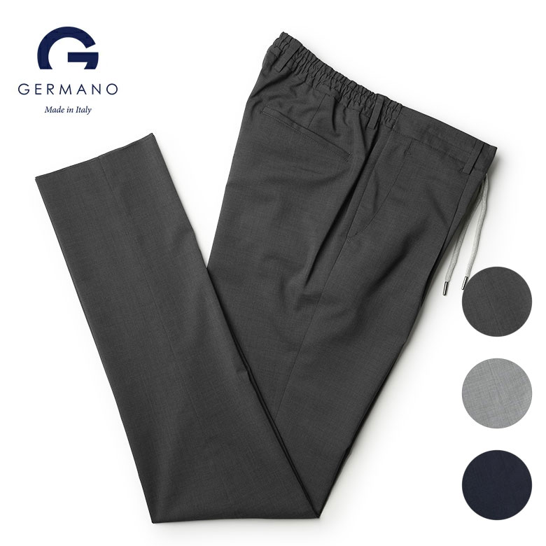 GERMANOジェルマーノ サマーウールトラウザーズ48ネイビー美品 GERMANO ジェルマーノ パンツ スラックス サマーウール トラベル