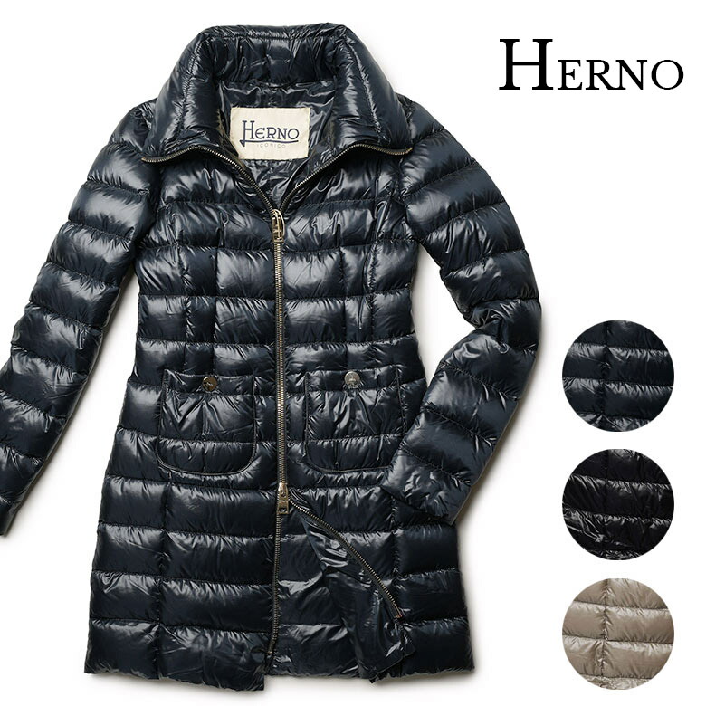 ヘルノ　ダウンジャケット　リバーシブル　金ボタン　ショート丈　総柄　七分丈　40 ヘルノ ダウンジャケット リバーシブル 金ボタン ショート丈 総柄 七分