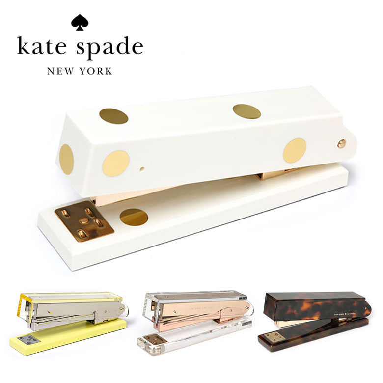 ケイトスペード ホッチキス ホチキス Stapler 文具 国内在庫 ドット べっ甲 レ15 あす楽対応 かわいい Spade アクリル Kate