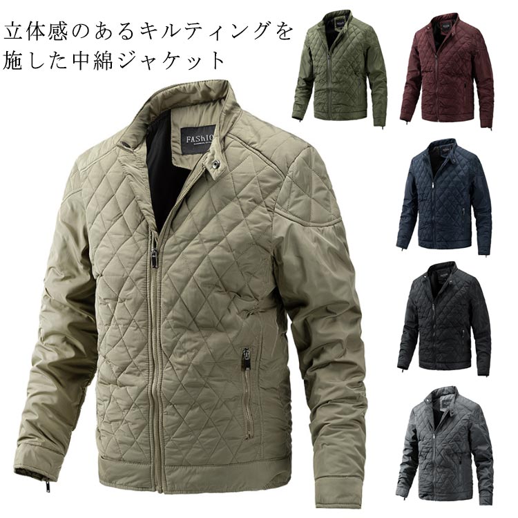 【楽天市場】キルティング ジャケット メンズ スタンドカラー カジュアル あったか 防風 防寒 大人 ジャンパー あったか 防寒 無地