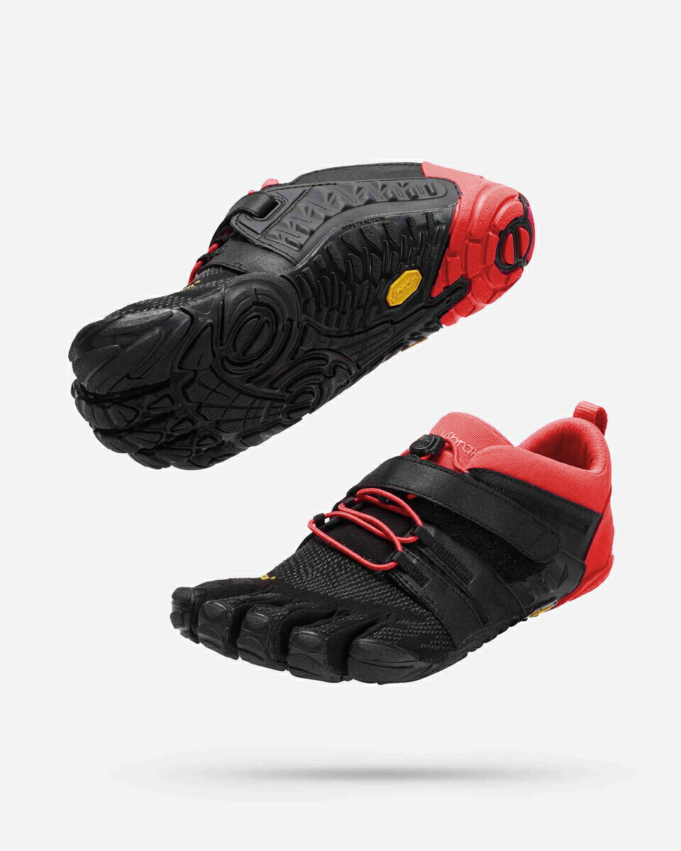 ビブラム Vibram ファイブフィンガーズ メンズ V-Train2.0 Black/Red / 黒いこと赤いこと 23M7702《五本指 シューズ fivefingers ベアフット 形づくる 駈けっくら 靴》
