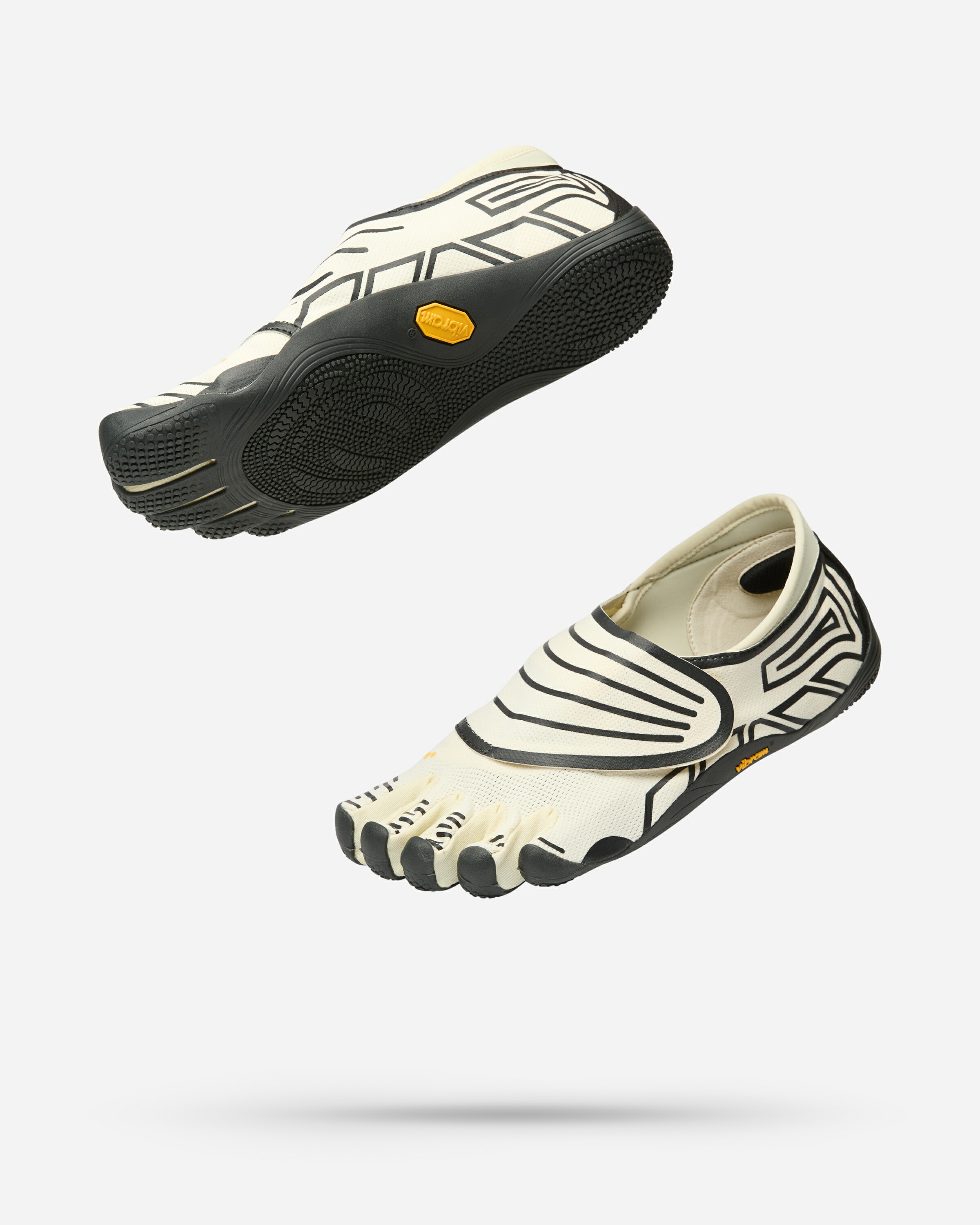 ビブラム Vibram ファイブフィンガーズ レディースGROUNDSPLAY Ivory/Black/ 象牙色黒いこと 26W8805《五本指 シューズ FiveFingers ベアフット 形づくる インドア 填まるネス ウォーキング 靴》
