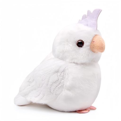 LILIZZHOUMAXオカメインコのぬいぐるみ、リアルな鳥のぬいぐるみ、非常に柔らかく絶妙なかわいいオウムのぬいぐるみ、女の子のおもちゃ、子供のクリスマスプレゼント、家の装飾(白高さ14CM)