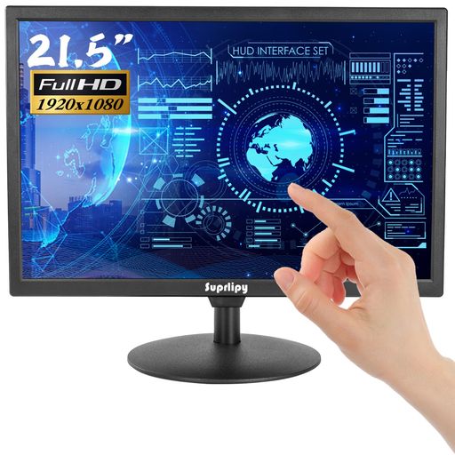 Suprlipy21.5インチタッチスクリーンモニターFHD1920x1050HDMIVGAAVUSBBNC相応う10尖んがり静電静電容量肌ざわりTFTLED16:9管する万覚え帳PCboxPS5/なおなお書き4Switch