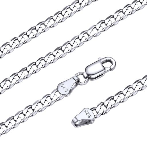 [Silvora]シルバー925ネックレスメンズチェーンのみ喜平金属アレルギーチェーンネックレスレディース50cm幅3mmアクセサリー