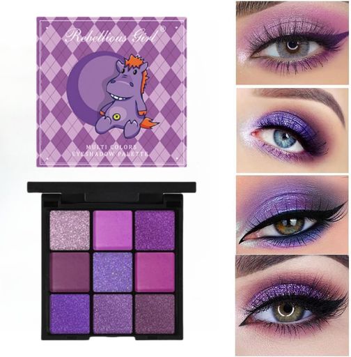 楽天市場】パンクパープルグリッターアイシャドウ9色、パレット