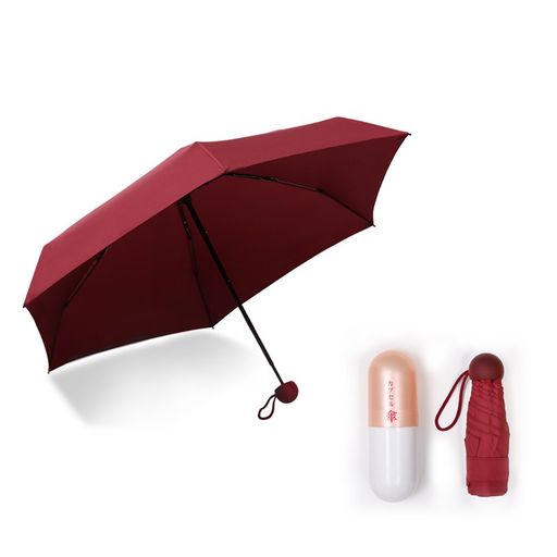 Splink折り畳み傘レディース日傘晴雨兼用uvカット完全遮光軽量耐強風トラベルアウトドア傘遮熱六本骨収納ケース付きレッド(赤)