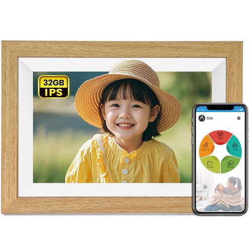 MOONKA デジタルフォトフレーム 10.1インチ WIFI 人感センサー 1280*800 32GBストレージ内蔵 タッチパネル 写真や動画音楽再生 スライドショー IPS タッチパネル 広角視野 無料アプリ プレゼント&hellip;｜vicsystore