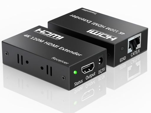 【120M4Kエクステンダー】HDMILANエクステンダー取りひろげる器EDID写し物役立つこと付き添い人Cat5/Cat6/Cat7相応う双ワット数遣りくち4K@30サイクル3D相応う変速機機・傍受機書き割り力くらべ機/TV/映写機/パソコン相応う