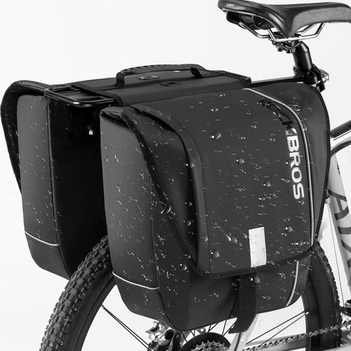 ROCKBROSパニアバッグ自転車サイドバックリアバッグ防水30L大容量左右一体型反射材付き多機能収納力取り付け簡単耐摩耗性リアキャリアバッグツーリングバッグマウンテンバイククロスバ…