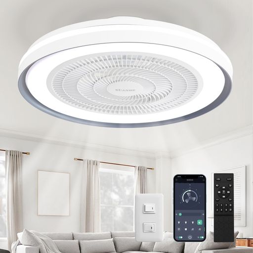 シーリングファンライトDOROU50cm扇風機一台二役サーキュレーター遠隔操作可LEDライト昼光色/昼白色/電球色無階段調光調色可能6階段風量調節シーリングファンタイマー機能付きPSE認証済静…