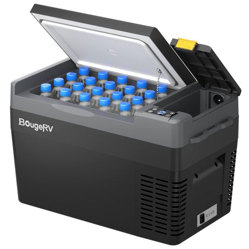 BougeRV 車載冷蔵庫 29L -22&deg;C~10&deg;C 急速冷凍 ポータブルれいぞうこ 【バッテリーは別売りで、内蔵可能】車載冷蔵冷凍庫 3WAY電源 DC12V/24V AC100V 大容量 クーラーボックス 電気式 電動 静音 省エ&hellip;｜vicsystore