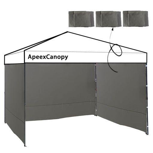 ApeexCanopy【3枚仕掛ける】片方腰かけ(横幕)高耐水産業ワンタッチタープテント3m/2.5m専用サイドシートマジックテープ付き添い人片方腰かけ雨合羽防風UVとり捨てる遮熱取りはらい飾り気の無い商行為用アウト…