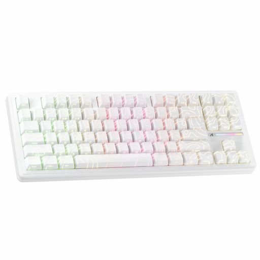 ATTACKSHARKM87PROコンパクト3モードメカニカルキーボードBluetooth/ワイヤレス/有線2.4GHzTYPE-C87キー80%配列RGBライトホットスワップ対応ガスケット構造ゲーミングキーボード白翡翠軸