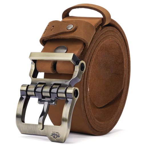 [BISONDENIM]ベルトメンズ本革大きいサイズメンズベルトカジュアル革ベルトジーンズ用ベルト作業用ベルト紳士用ベルト長さ調節可能長さ105cm~136cm化粧箱付き父の日プレゼント